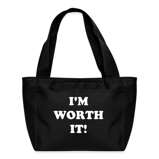 I'M WORTH IT!  LUNCH BAG - black